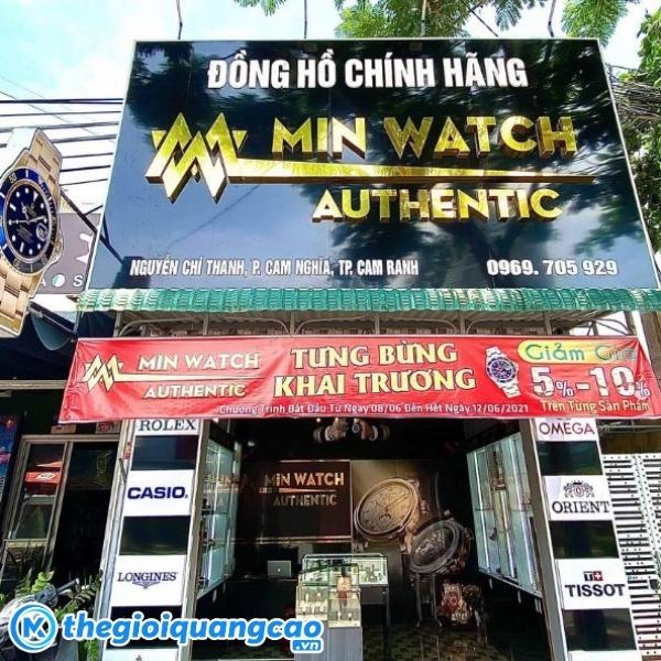 Mẫu bảng hiệu tiệm đồng hồ ch&iacute;nh h&atilde;ng