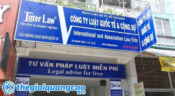 Mẫu bảng hiệu văn ph&ograve;ng luật sư chất liệu bạt hiflex