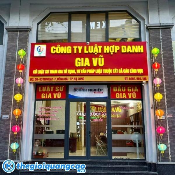 Mẫu bảng hiệu c&ocirc;ng ty luật hợp danh Gia Vũ