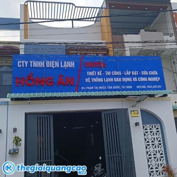 Mẫu bảng hiệu Alu cho công ty tnhh điện lạnh hồng ân