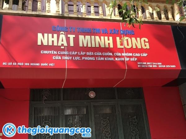 Mẫu dự án thi công bảng hiệu Alu cho công ty Nhật Minh Long