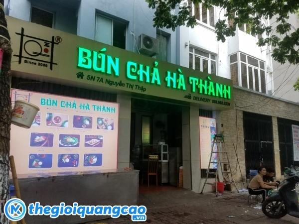 Mẫu dự án làm bảng hiệu Alu cho quán bún chả hà nội