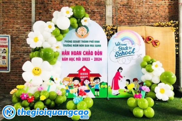 Mẫu backdrop lễ khai giảng mầm non