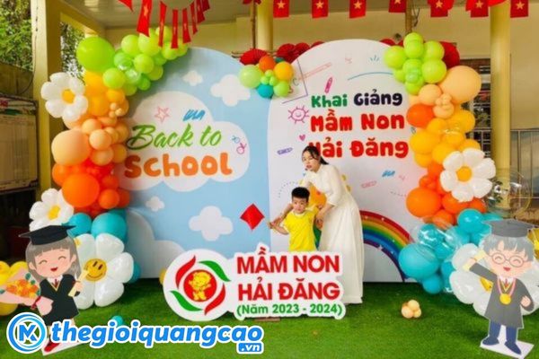 Mẫu ph&ocirc;ng nền khai giảng mầm non Hải Đăng