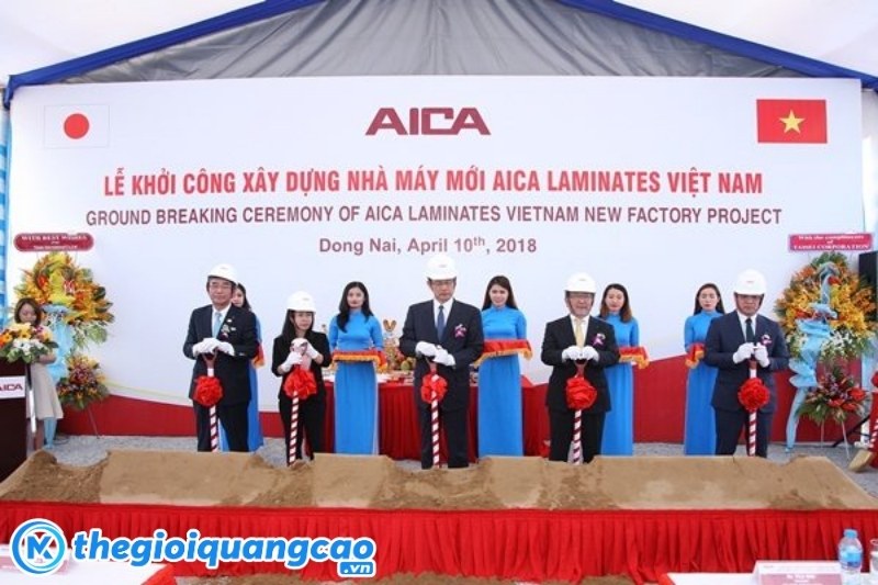 Thi c&ocirc;ng backdrop lễ khởi c&ocirc;ng gi&aacute; rẻ, uy t&iacute;n tại TPHCM