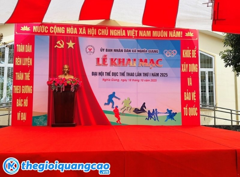 Mẫu backdrop ng&agrave;y hội thể thao đẹp