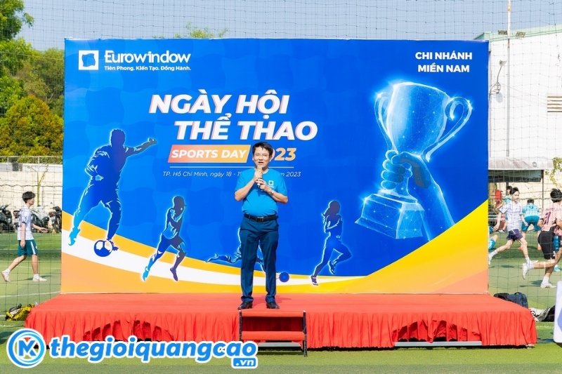 In backdrop ng&agrave;y hội thể thao gi&aacute; rẻ tại TPHCM