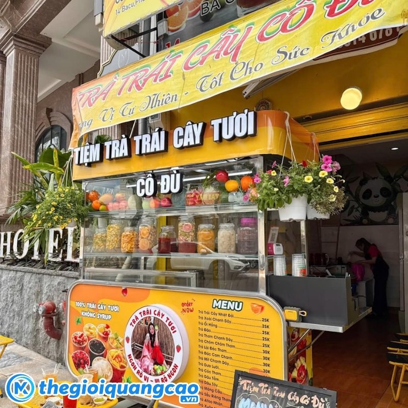 Mẫu bảng hiệu tr&aacute;i c&acirc;y chữ nổi đẹp cho xe nổi