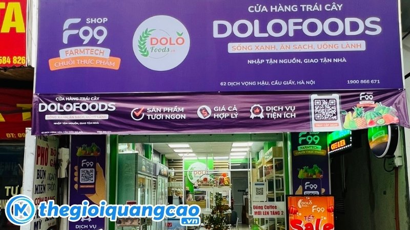 Bảng hiệu b&aacute;n tr&aacute;i c&acirc;y chất liệu bạt hiflex