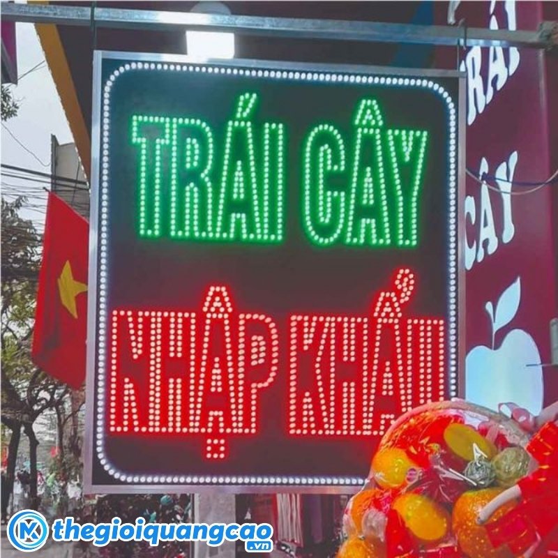 Biển vẫy hộp đ&egrave;n tr&aacute;i c&acirc;y nhập khẩu