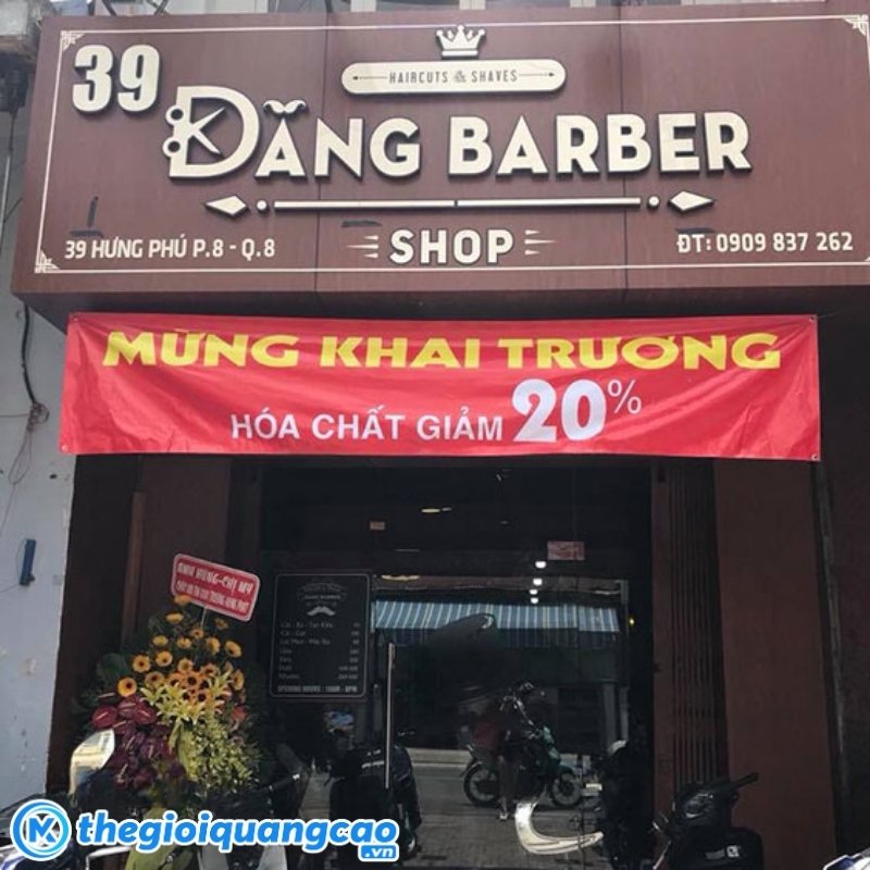 Mẫu bảng hiệu cắt tóc nam Đăng Barber