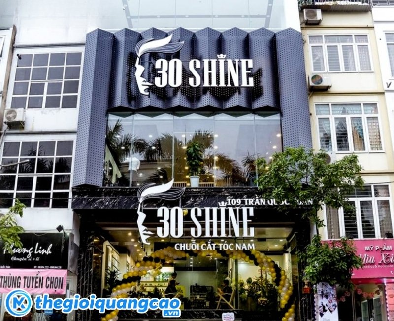 Mẫu bảng hiệu cắt tóc nam nữ thương hiệu 30 Shine