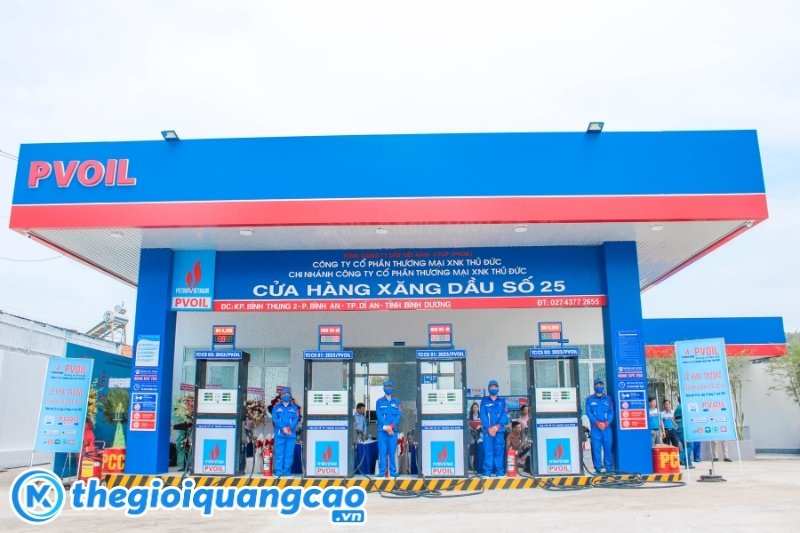 Mẫu bảng hiệu cây xăng PVOIL
