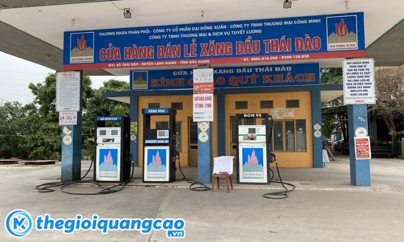 Thi công bảng hiệu quảng cáo cửa hàng xăng giá rẻ tại TPHCM