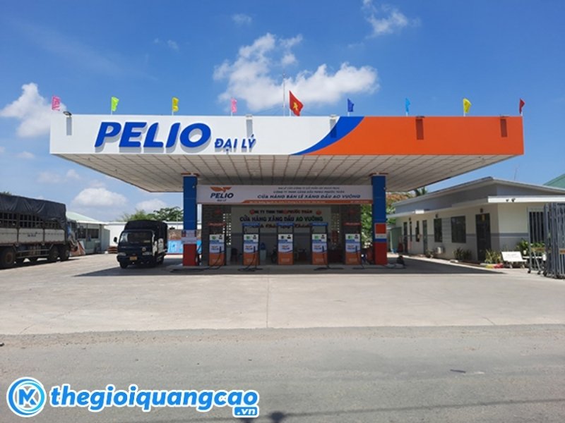 Bảng hiệu trạm xăng mặt dụng Alu chữ nổi Mica