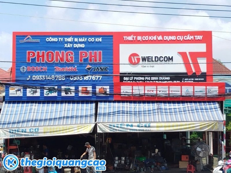 Mẫu bảng hiệu cơ kh&iacute; tổng hợp Phong Phi