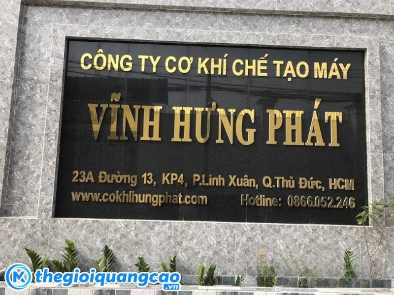 Mẫu bảng hiệu c&ocirc;ng ty cơ kh&iacute; chế tạo m&aacute;y Vĩnh Hưng Ph&aacute;t