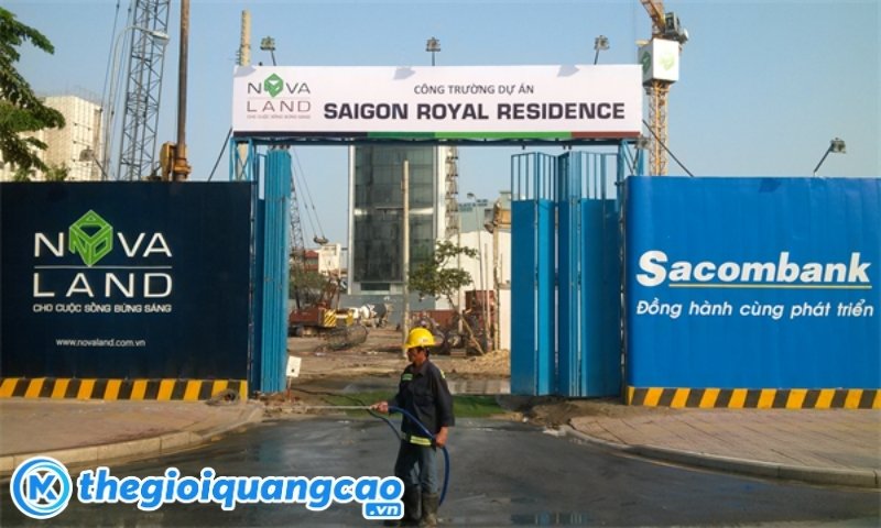 Bảng hiệu c&ocirc;ng ty x&acirc;y dựng, pano th&ocirc;ng tin tại c&ocirc;ng tr&igrave;nh đang thi c&ocirc;ng