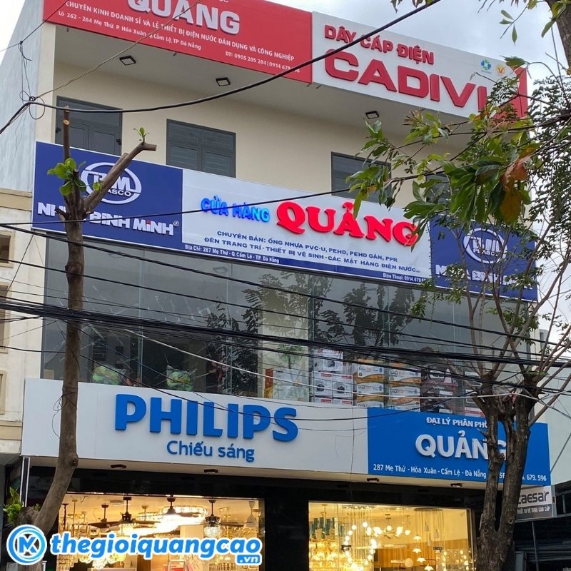 Mẫu bảng hiệu cửa h&agrave;ng điện nước đẹp