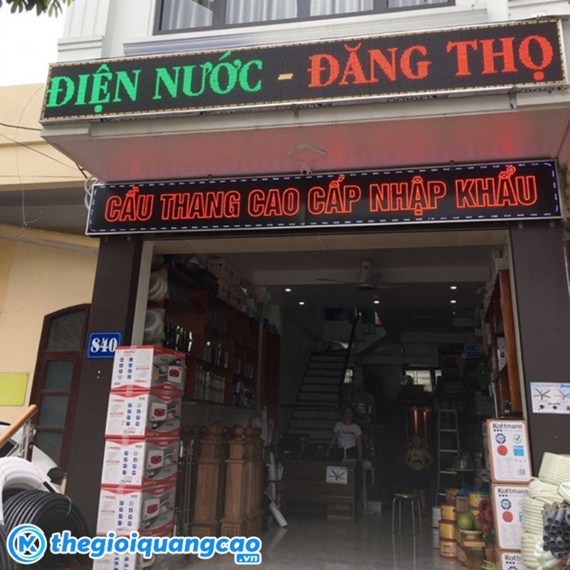 Bảng hiệu cửa h&agrave;ng điện nước led ma trận