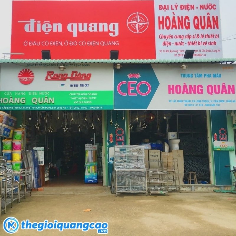 Thiết kế bảng hiệu cửa h&agrave;ng điện nước, điện d&acirc;n dụng theo y&ecirc;u cầu