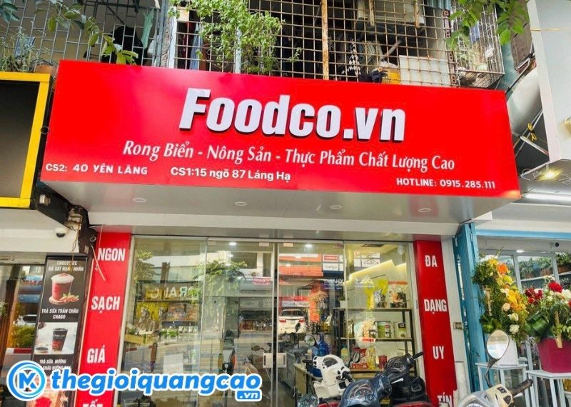 Mẫu bảng hiệu cửa h&agrave;ng thực phẩm chất lượng cao