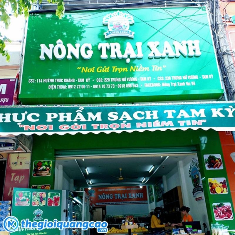 Thi c&ocirc;ng bảng hiệu quảng c&aacute;o cửa h&agrave;ng thực phẩm gi&aacute; rẻ trọn g&oacute;i tại TPHCM