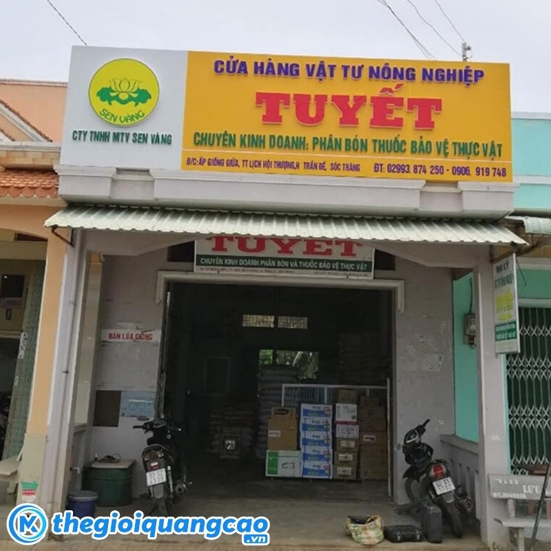 Thi c&ocirc;ng bảng hiệu cửa h&agrave;ng vật tư n&ocirc;ng nghiệp tr&oacute;n g&oacute;i gi&aacute; rẻ tại TPHCM