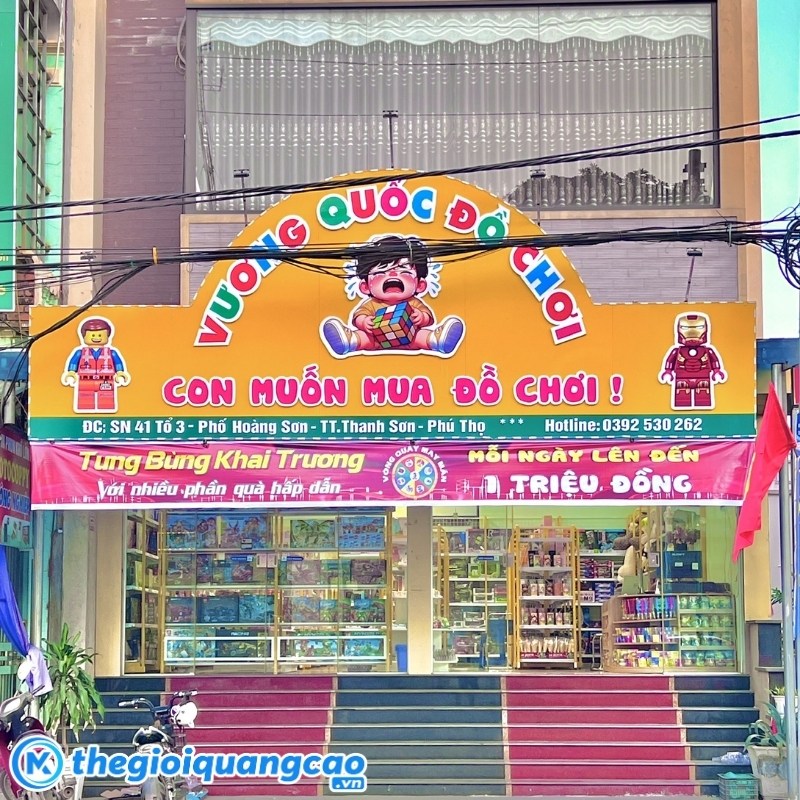 Mẫu bảng hiệu vương quốc đồ chơi trẻ em