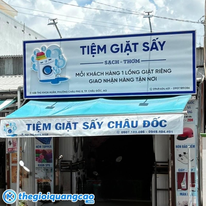 Bảng hiệu tiệm giặt sấy Ch&acirc;u Đốc