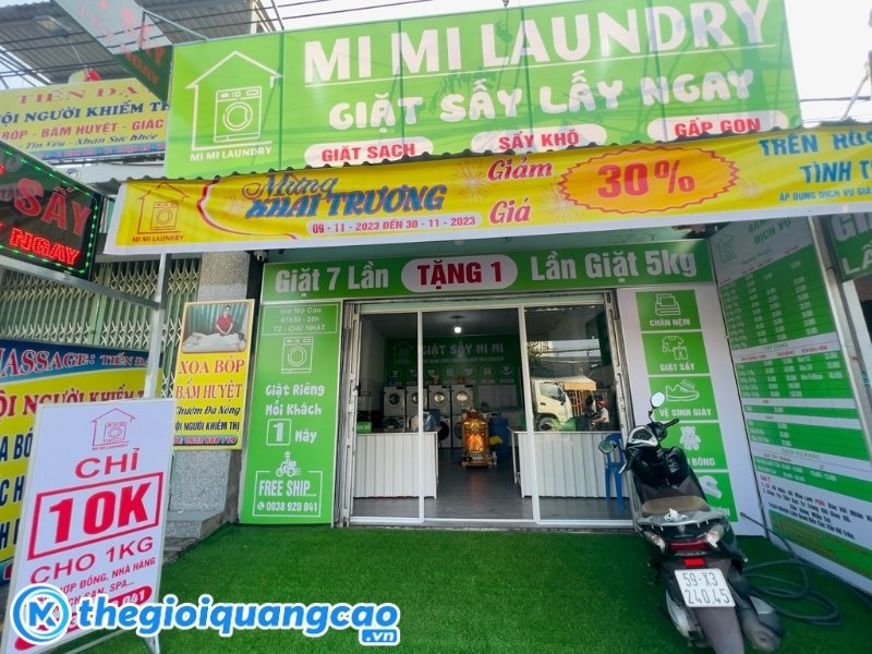 Mẫu bảng hiệu giặt sấy lấy ngay