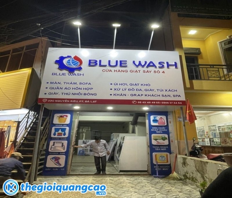Thi c&ocirc;ng bảng hiệu giặt sấy, giặt ủi gi&aacute; rẻ trọn g&oacute;i TPHCM