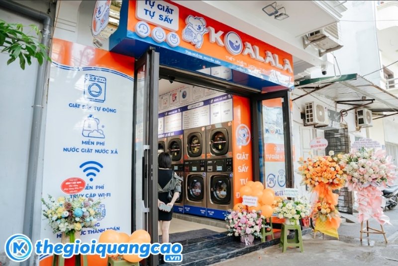 Bảng hiệu giặt sấy tự m&ocirc; h&igrave;nh tự động