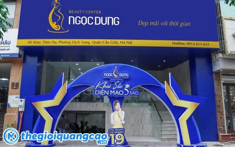 Mẫu bảng hiệu m&agrave;u xanh dương cho Spa, Thẩm Mỹ Viện
