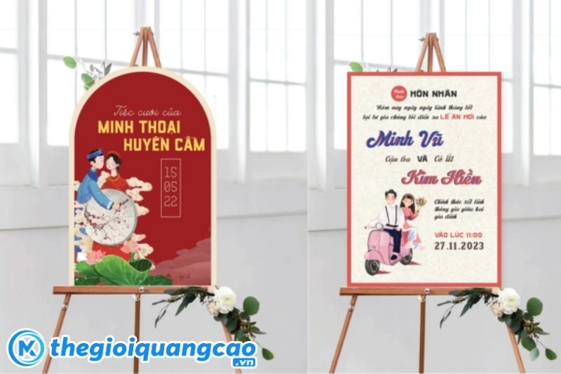 Mẫu biển chỉ dẫn nh&agrave; h&agrave;ng tiệc cưới