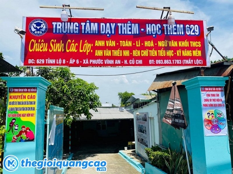 Mẫu bảng hiệu dạy th&ecirc;m, học th&ecirc;m 629