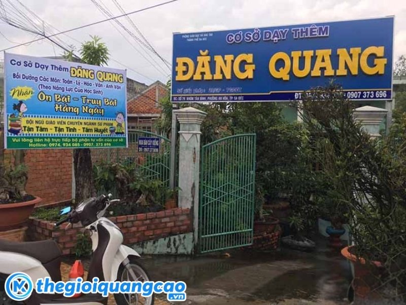 Mẫu bảng hiệu cơ sở dạy th&ecirc;m Đăng Quang