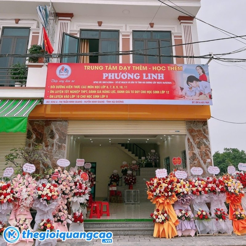 Bảng hiệu trung t&acirc;m dạy th&ecirc;m chất liệu bạt hiflex