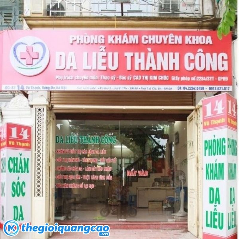Mẫu bảng hiệu ph&ograve;ng kh&aacute;m da liễu Th&agrave;nh C&ocirc;ng