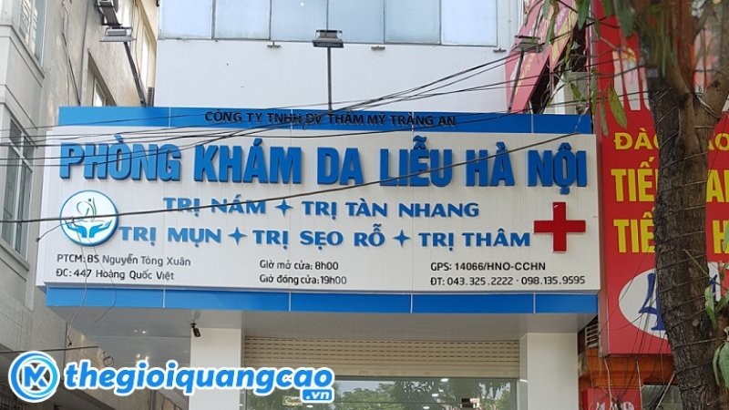 Thiết kế bảng hiệu ph&ograve;ng kh&aacute;m da liễu theo y&ecirc;u cầu
