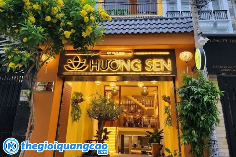 Mẫu bảng hiệu quán ẩm thực chay Hương Sen