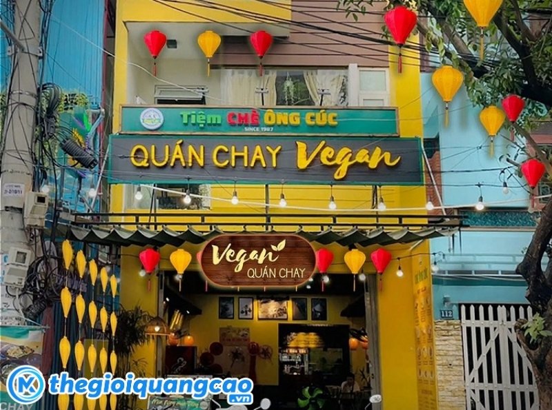 Mẫu bảng hiệu quán chay Vegar