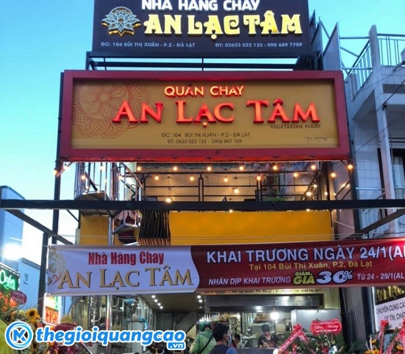 Mẫu bảng hiệu quán chay An Lạc Tâm