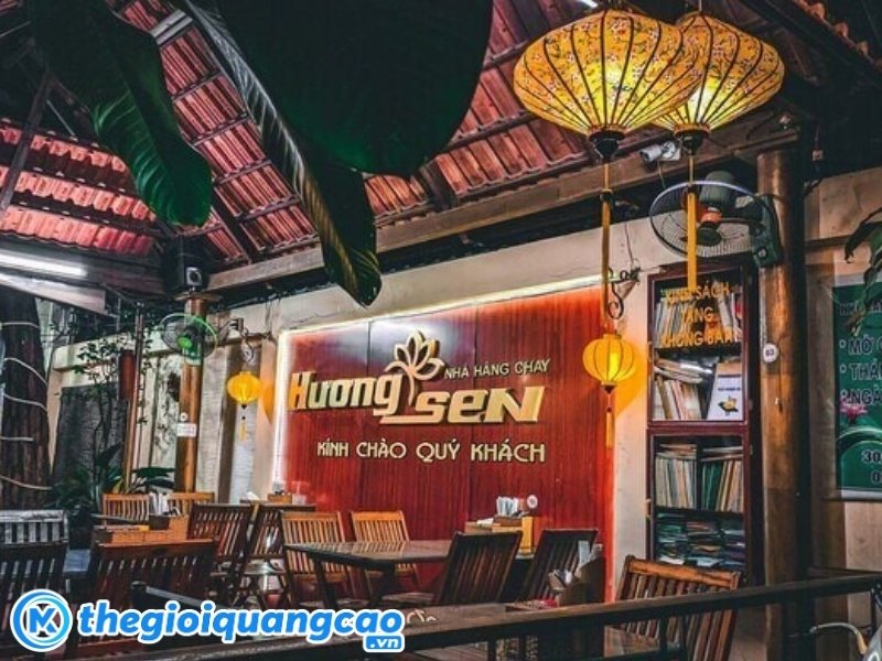 Mẫu bảng hiệu nhà hang chay Hương Sen