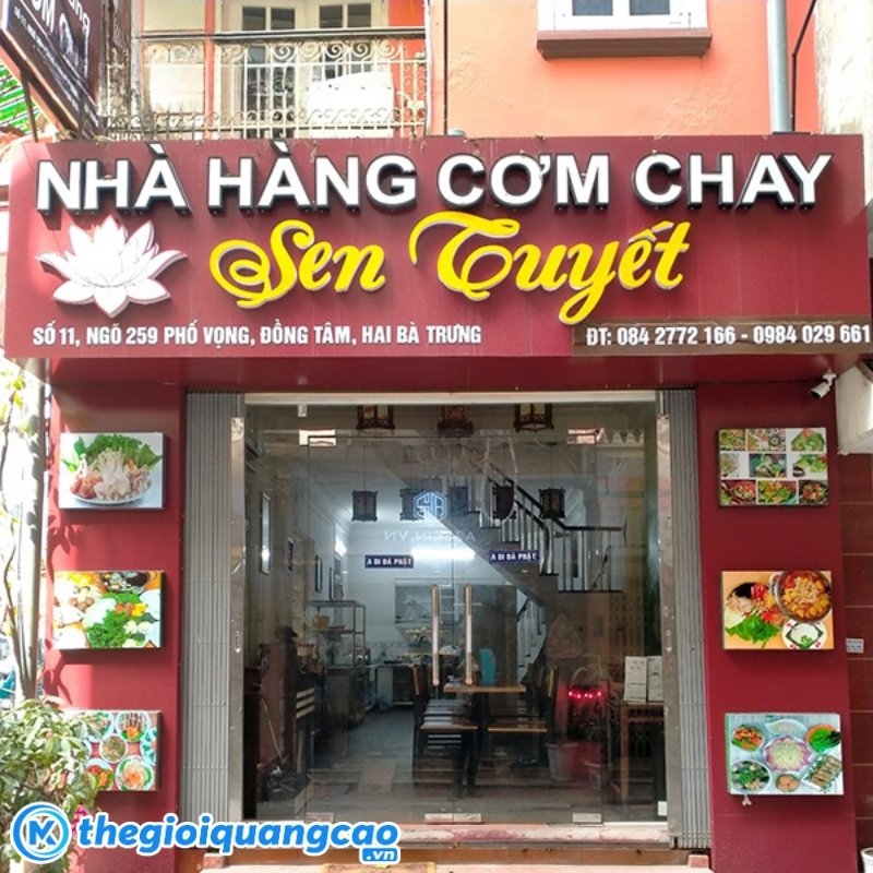 Thiết kế bảng hiệu quán cơm chay theo yêu cầu