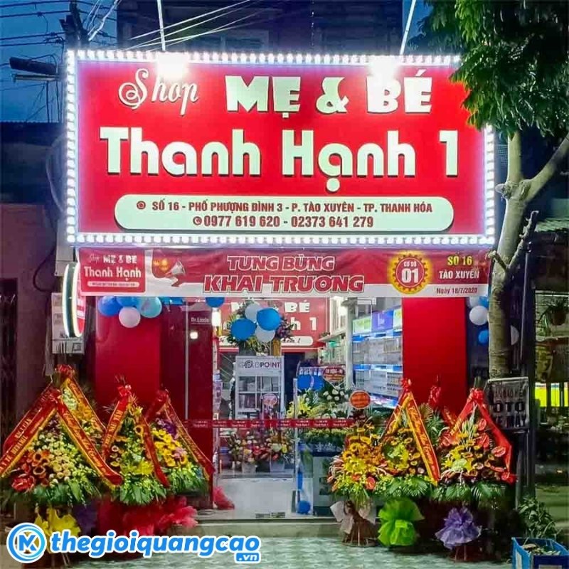 Mẫu bảng hiệu shop mẹ v&agrave; b&eacute; Thanh Hạnh