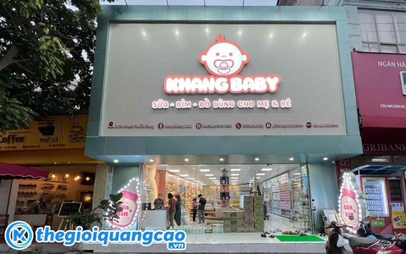 Mẫu bảng hiệu mẹ v&agrave; b&eacute; Khang Baby