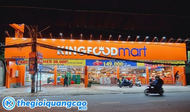 Mẫu bảng hiệu si&ecirc;u thị mini thương hiệu KingFood Mart