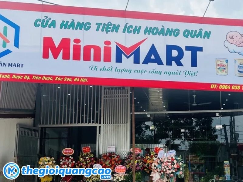 Mẫu bảng hiệu si&ecirc;u thị mini Ho&agrave;ng Qu&acirc;n