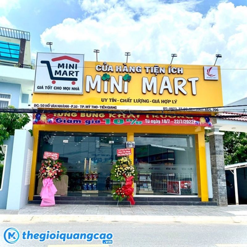 Thiết kế, thi c&ocirc;ng bảng hiệu quảng c&aacute;o si&ecirc;u thị mini trọn g&oacute;i TPHCM